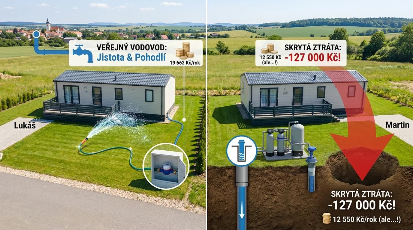 "Veřejný vodovod? To je přece drahé!" Martin ušetřil 8 000 Kč – a zaplatil o 127 000 Kč víc než soused s přípojkou.